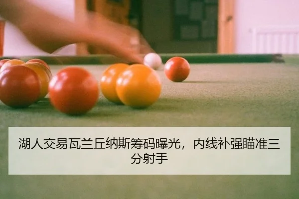 湖人交易瓦兰丘纳斯筹码曝光，内线补强瞄准三分射手